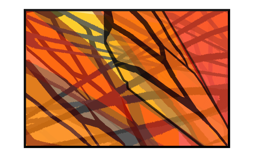 Illustration: overlapping monarch wings as sticks in a bonfire