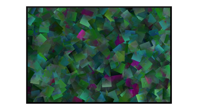 Abstract Illustration: thick hedge with violet flowers